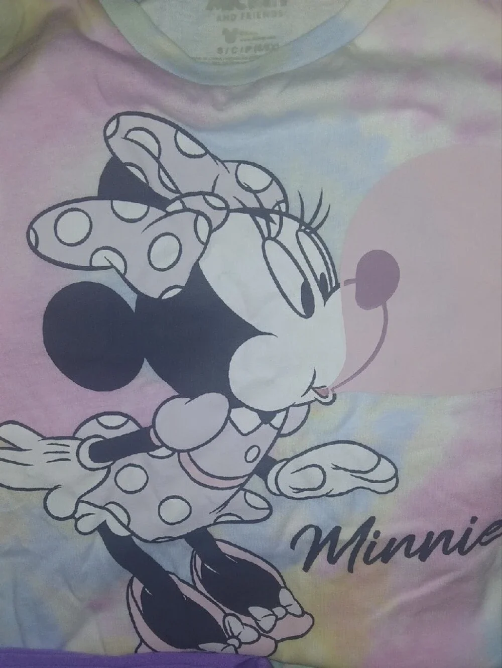 Disney Minnie Pastel Tie-Dye Top with Purple Pants Pajama Set